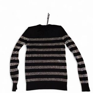 Balmain Black and Gray Striped Sweater
